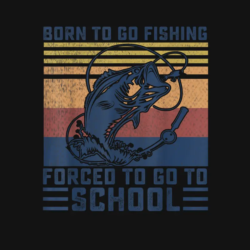 Funny Born To Go Fishing Bass Fish Fisherman Boys Kids Unisex Long Sleeve T-Shirt