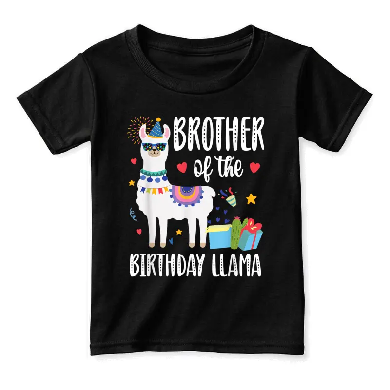 Brother Of Birthday Llama Birthday Boy Girl Outfit Family Toddler Staple T-Shirt