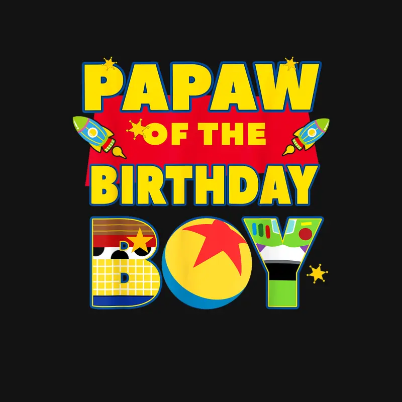 Papaw The Birthday Boy Toy Familly Matching Story Bday Unisex Long Sleeve T-Shirt