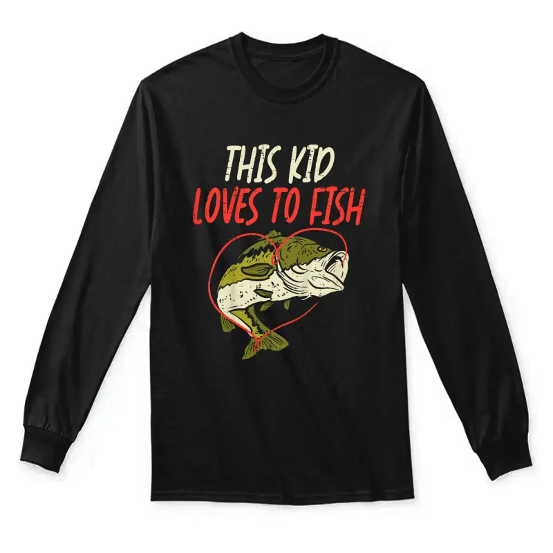 This Kid Loves To Fish Bass Fishing Family Matching Gift Unisex Long Sleeve T-Shirt