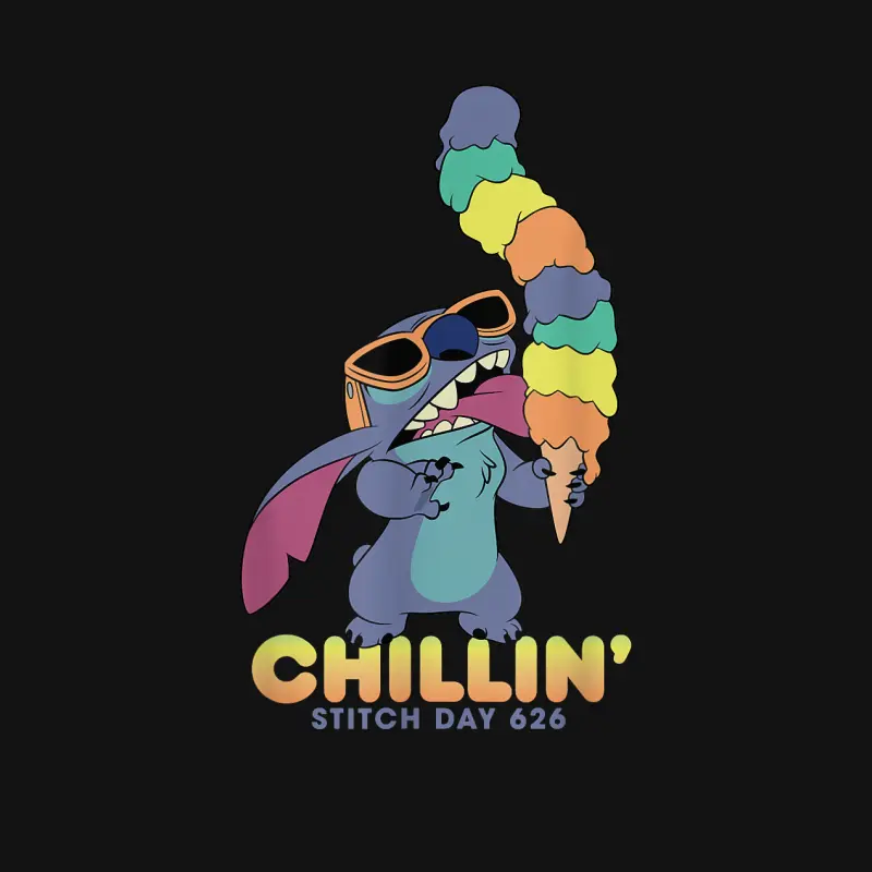 Disney Lilo And Stitch Ice Cream Chillin' Unisex Long Sleeve T-Shirt