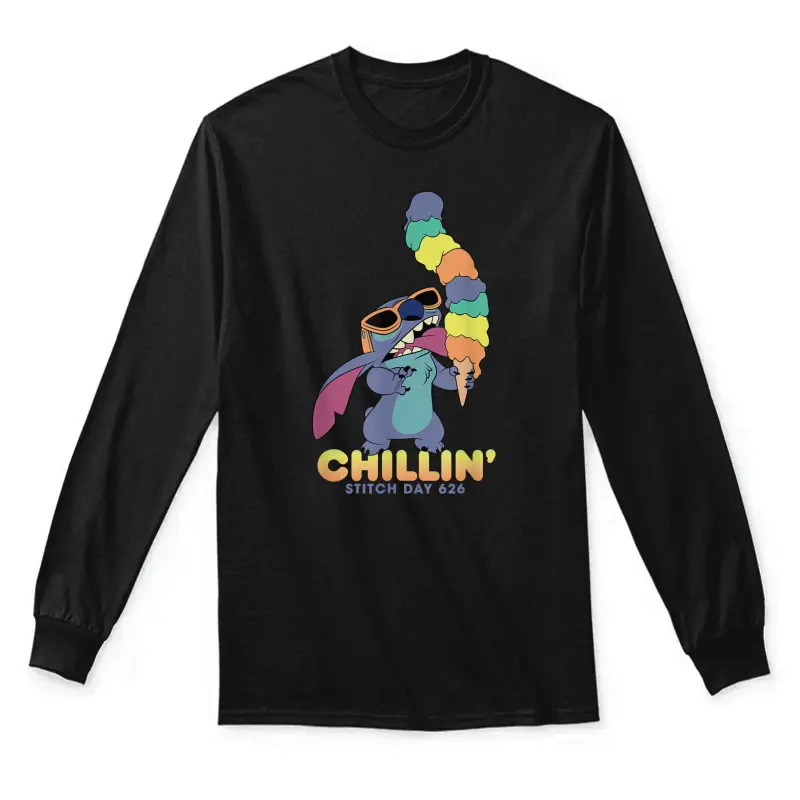 Disney Lilo And Stitch Ice Cream Chillin' Unisex Long Sleeve T-Shirt