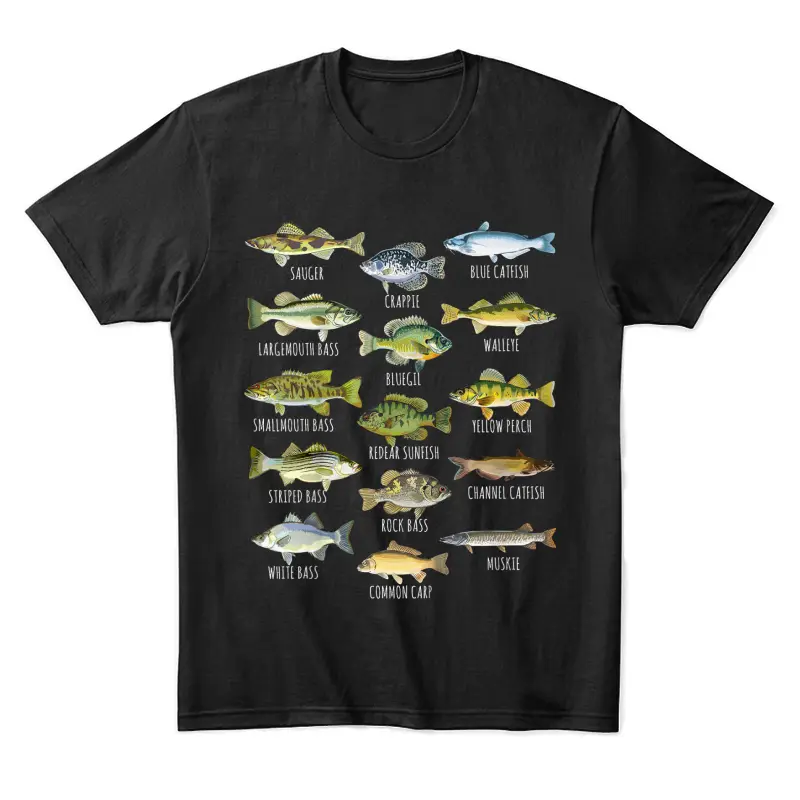 Fish Species Biology Types Of Freshwater Fish Fishing Unisex Staple T-Shirt