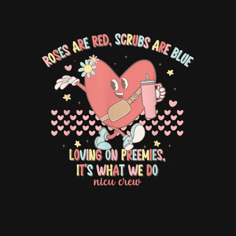 Nicu Valentine Roses Are Red Nicu Nurse Valentine's Day Youth Staple T-Shirt