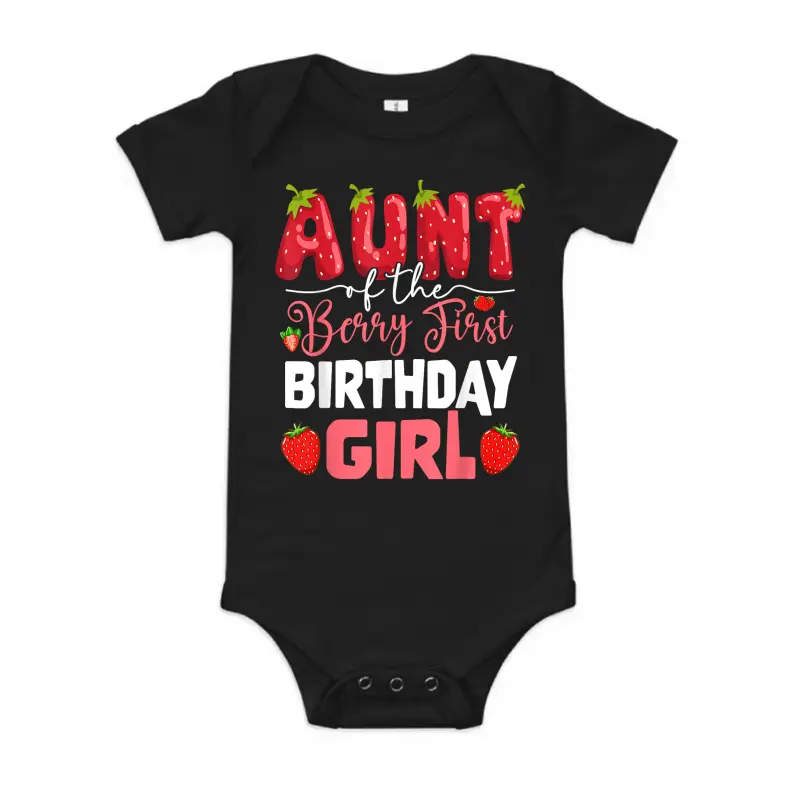 Aunt Of The Berry First Birthday Of Girl Strawberry Auntie Baby Onesie