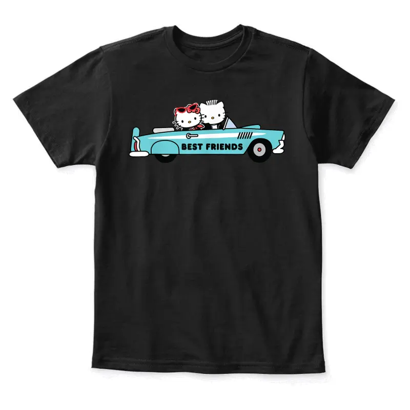 Hello Kitty Dear Daniel Best Friends Classic Car 1950'S Youth Staple T-Shirt