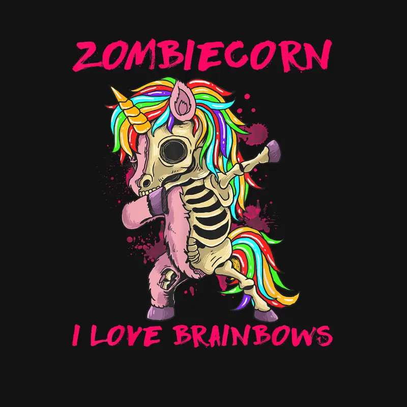 Zombiecorn I Love Brainbows Zombie Halloween Unicorn Lovers Unisex Long Sleeve T-Shirt