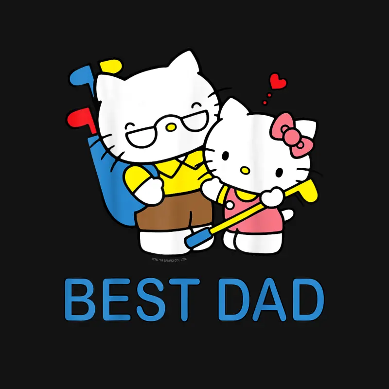 Hello Kitty Best Dad Father's Day Tee Shirt Unisex Long Sleeve T-Shirt