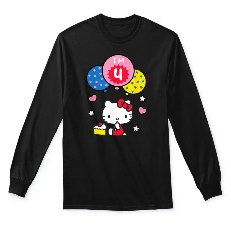 Hello Kitty I'm 4 Birthday Unisex Long Sleeve T-Shirt