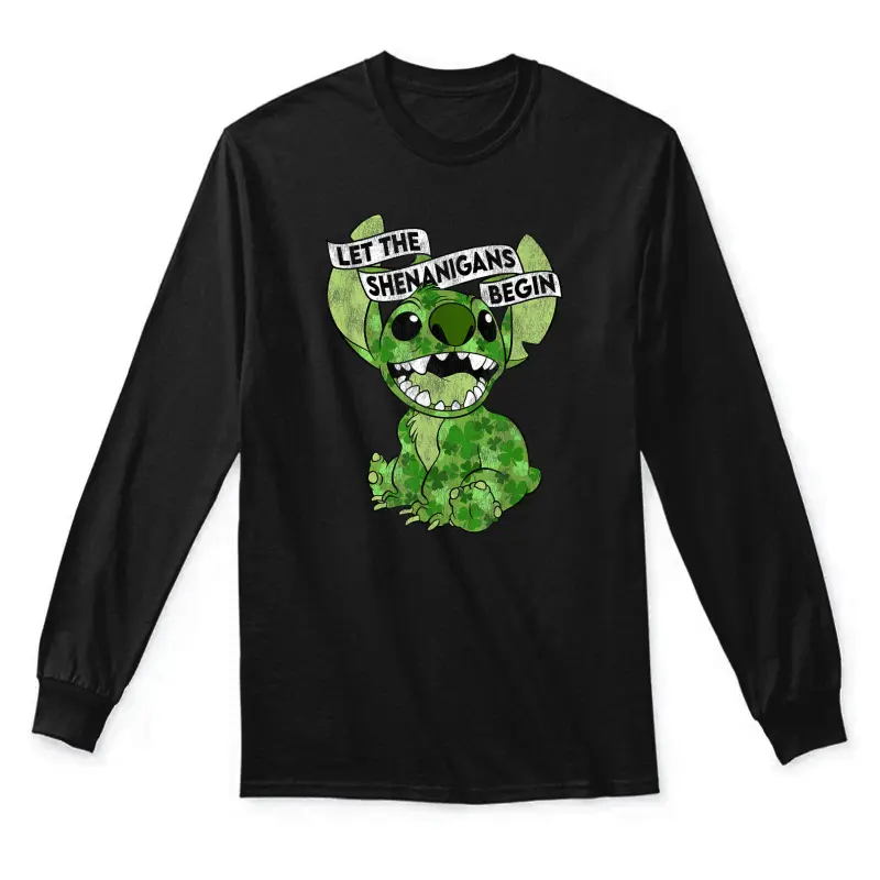 Disney Lilo & Stitch St. Patrick's Day Stitch Shenanigans Unisex Long Sleeve T-Shirt