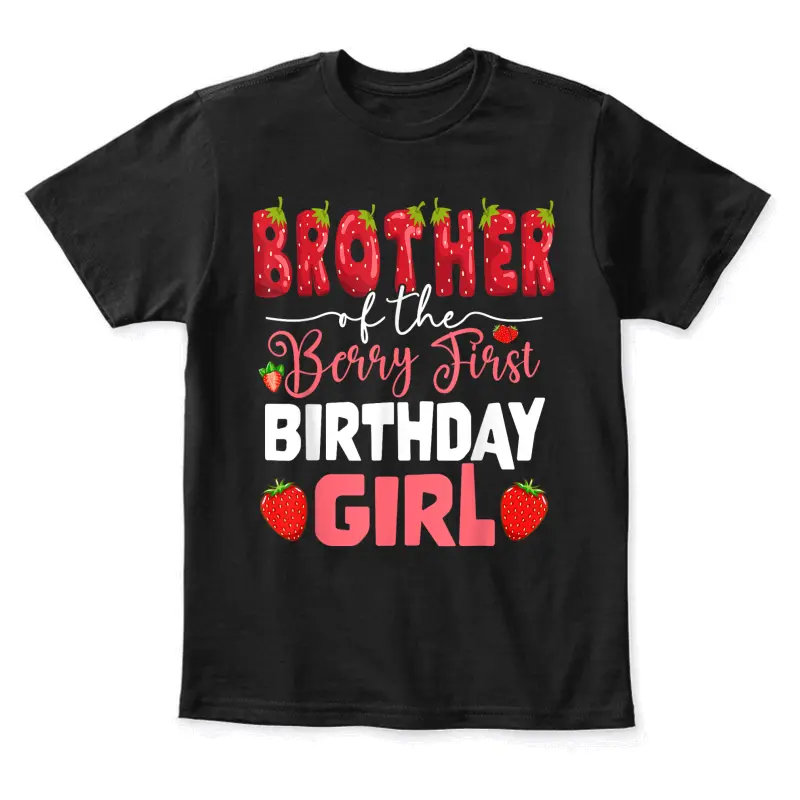 Brother Of The Berry First Birthday Of Girl Strawberry Bro Youth Staple T-Shirt