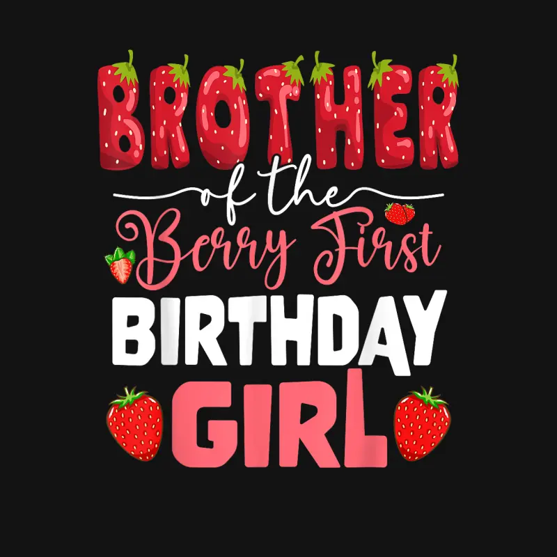 Brother Of The Berry First Birthday Of Girl Strawberry Bro Youth Staple T-Shirt