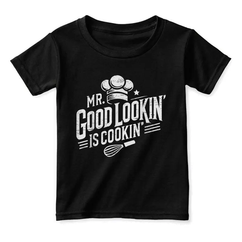 Mr. Good Lookin' Is Cookin' Cooking Culinary Arts Food Toddler Staple T-Shirt