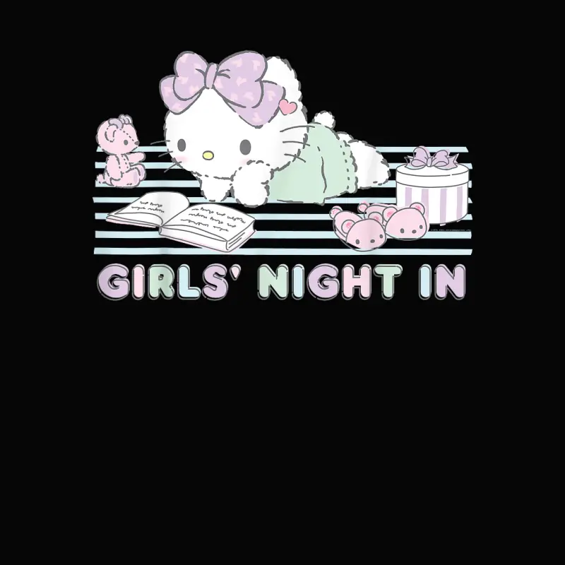 Hello Kitty Girls Night In Reading Short Sleeve Toddler Staple T-Shirt