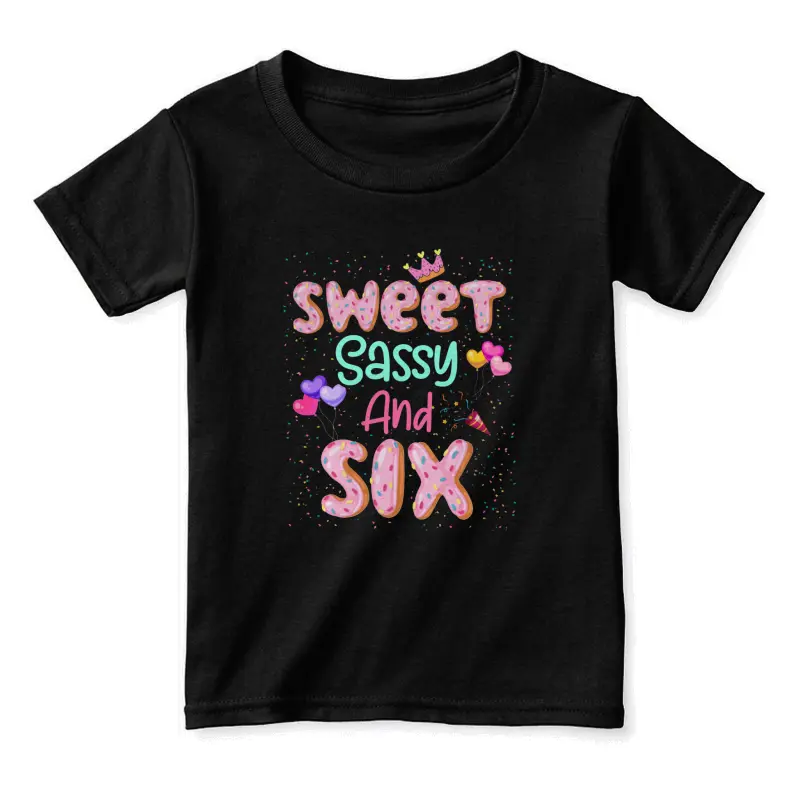 Sweet Sassy And Six Birthday For Girls 6 Year Old Toddler Staple T-Shirt