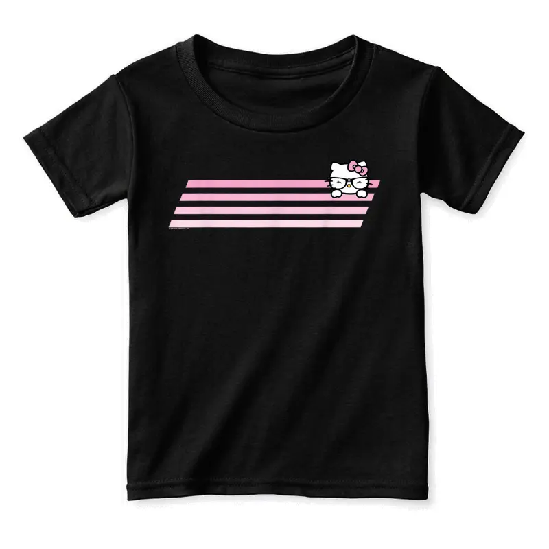 Hello Kitty Nerd Glasses Retro Stripe Tee Shirt Toddler Staple T-Shirt