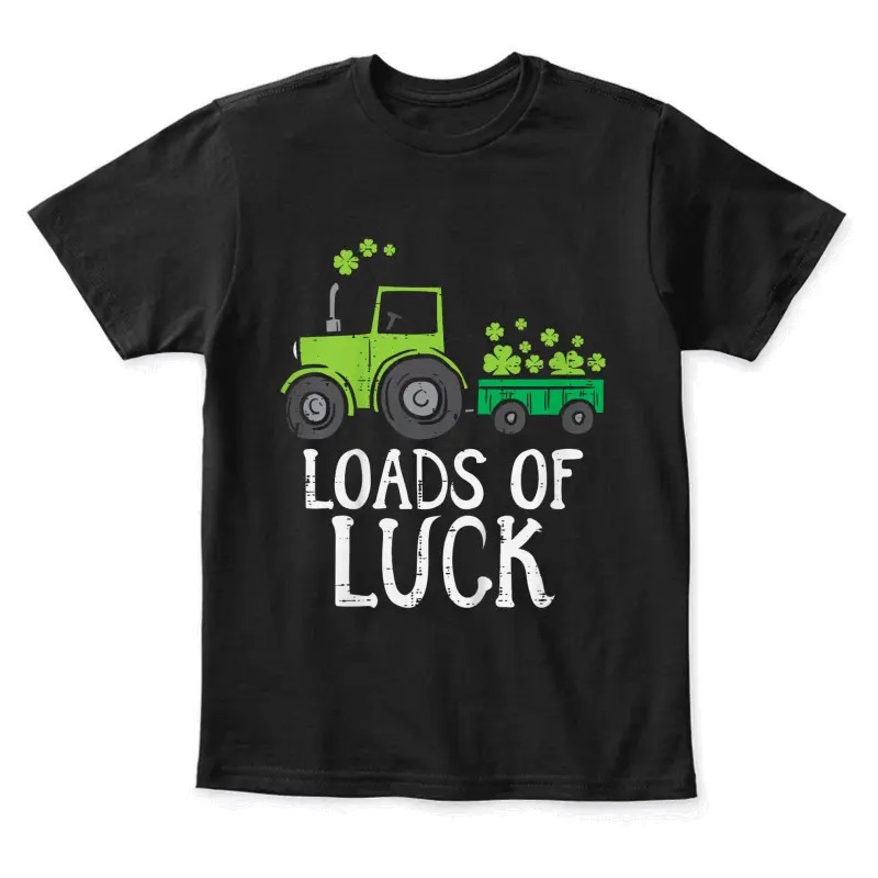 Loads Of Luck Tractor Toddler Boys St Patricks Day Kids Youth Staple T-Shirt