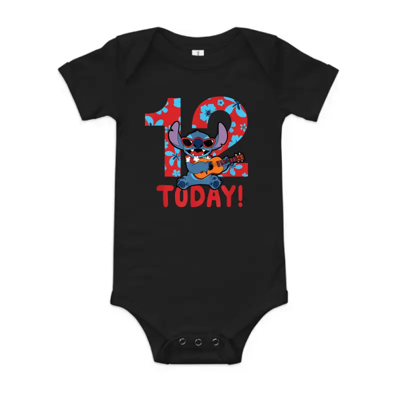 Disney Lilo & Stitch Tropical Birthday 12 Years Old Today Baby Onesie