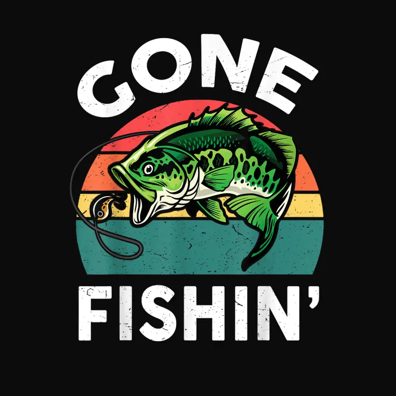 Funny Gone Fishing-Shirt Men Youth Toddler Boy Kids Bass Dad Unisex Staple T-Shirt