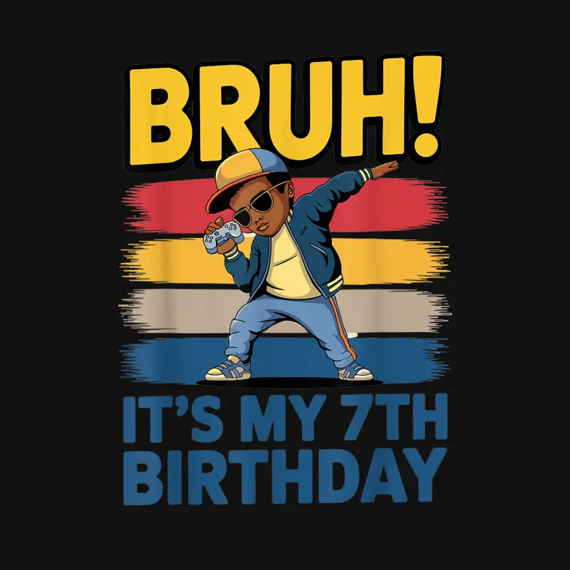 7 Year Old Birthday Dabbing Boy Bruh It's My 7Th Birthday Baby Onesie