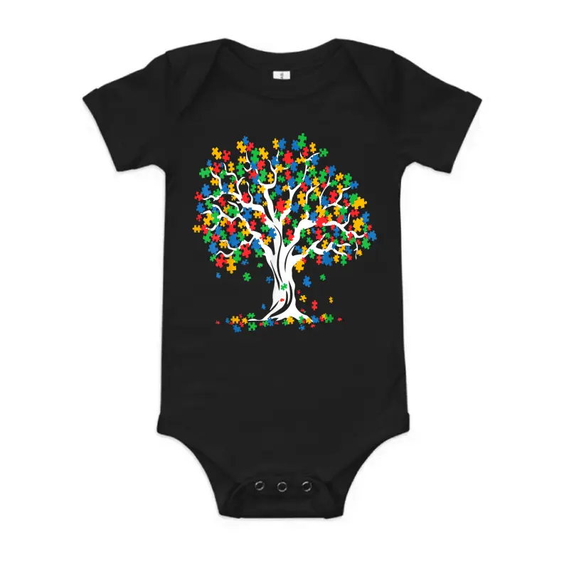 Tree Of Life Autism Awareness Month Funny Asd Supporter Gift Baby Onesie
