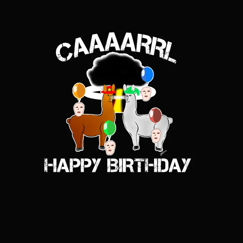 Funny Llama With Hats Lama With Hat Carl Funny Birthday Toddler Staple T-Shirt