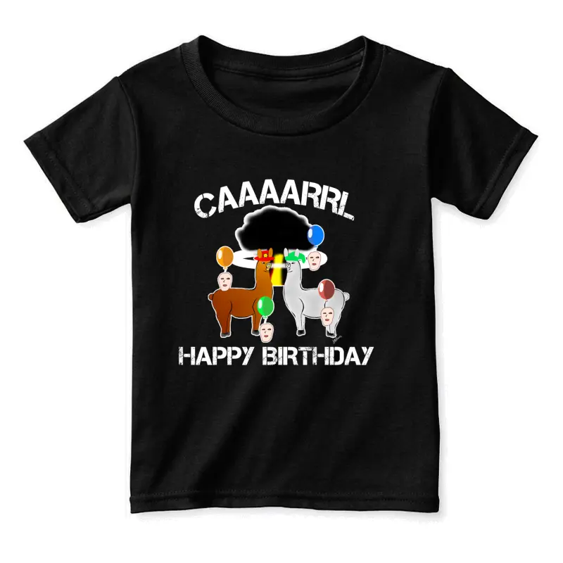 Funny Llama With Hats Lama With Hat Carl Funny Birthday Toddler Staple T-Shirt