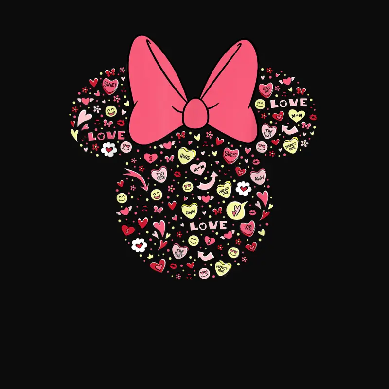 Disney Minnie Mouse Head Filled With Love Valentine’s Day Unisex Staple T-Shirt