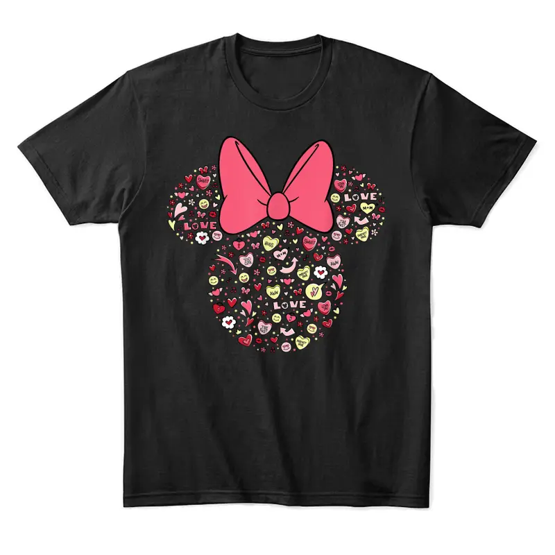 Disney Minnie Mouse Head Filled With Love Valentine’s Day Unisex Staple T-Shirt