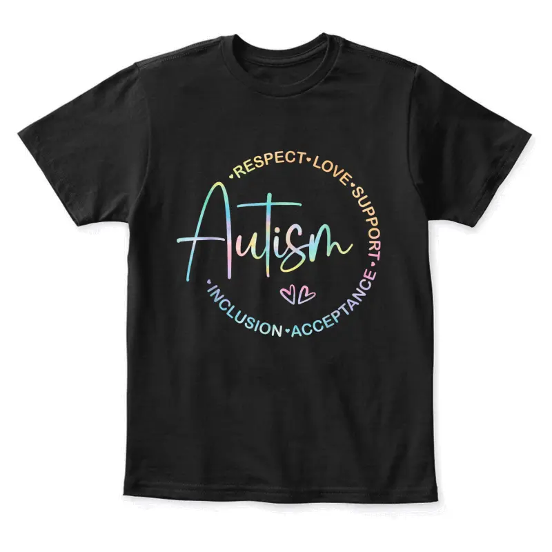 Respect Love Support Autism Awareness Month Women Men Youth Staple T-Shirt