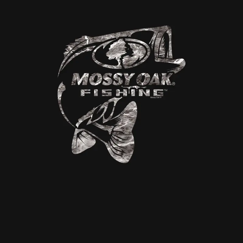 Mossy Oak Fishing Bass Open Water Classic Grey Logo Unisex Long Sleeve T-Shirt