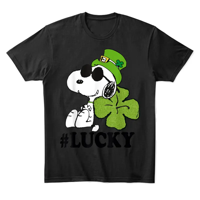 Peanuts St. Patrick's Snoopy Lucky Clover Unisex Staple T-Shirt
