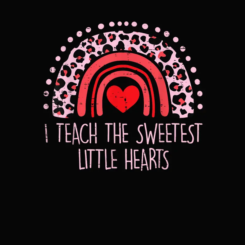 I Teach The Sweetest Hearts Rainbow Teacher Valentines Day Toddler Staple T-Shirt