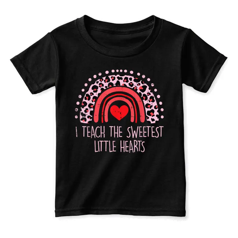 I Teach The Sweetest Hearts Rainbow Teacher Valentines Day Toddler Staple T-Shirt