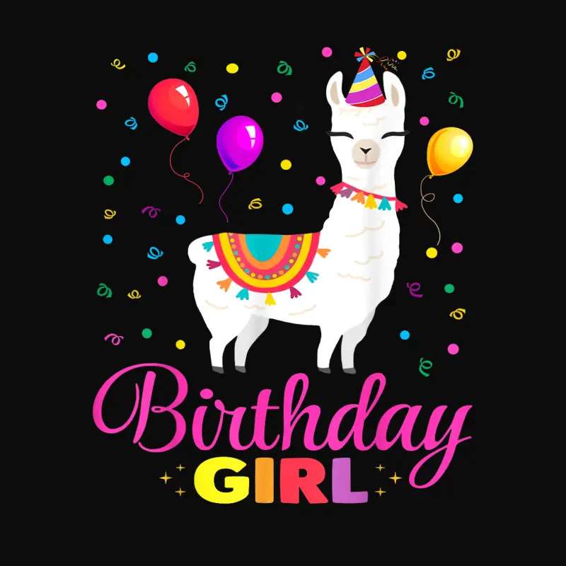 Cute Llama Shirt Party Animal Funny Gift For Birthday Girl Unisex Staple T-Shirt