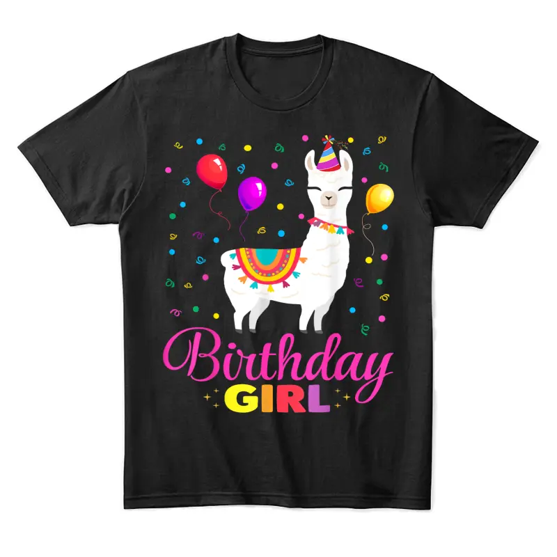 Cute Llama Shirt Party Animal Funny Gift For Birthday Girl Unisex Staple T-Shirt