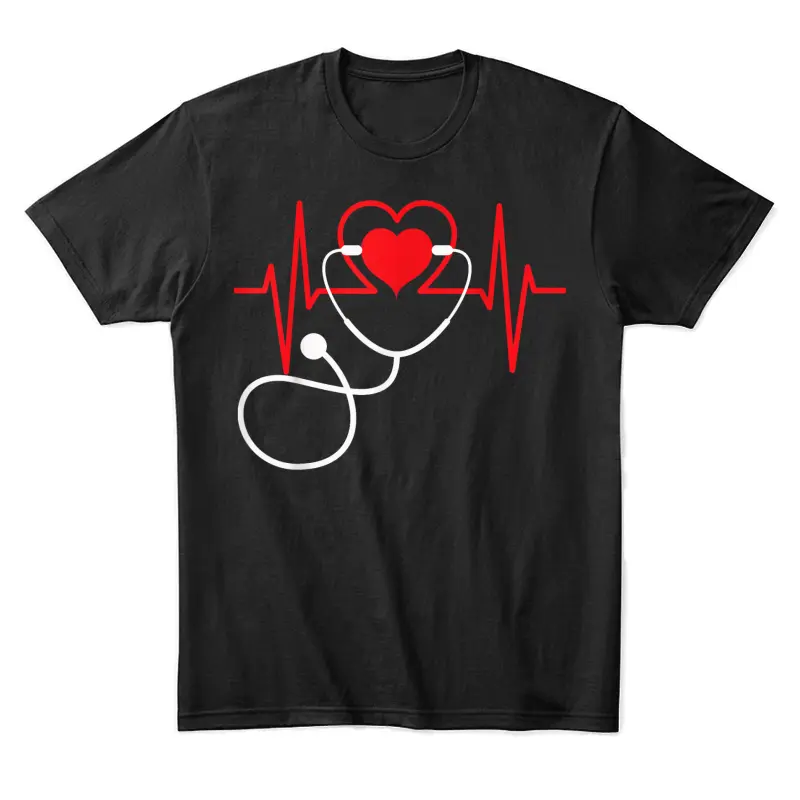 Funny Heart Beats Nurse Nursing Medical T Shirt Men Woman Unisex Staple T-Shirt