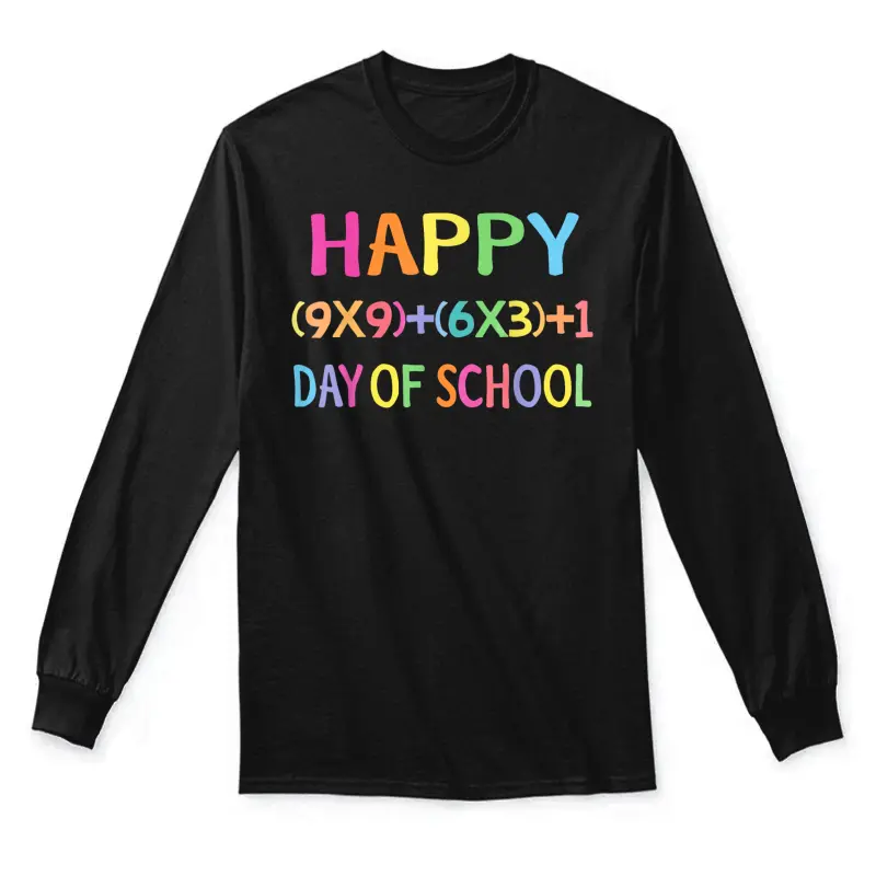 Math Formula 100 Days Of School Shirt Teacher Boy Girl Gift Unisex Long Sleeve T-Shirt