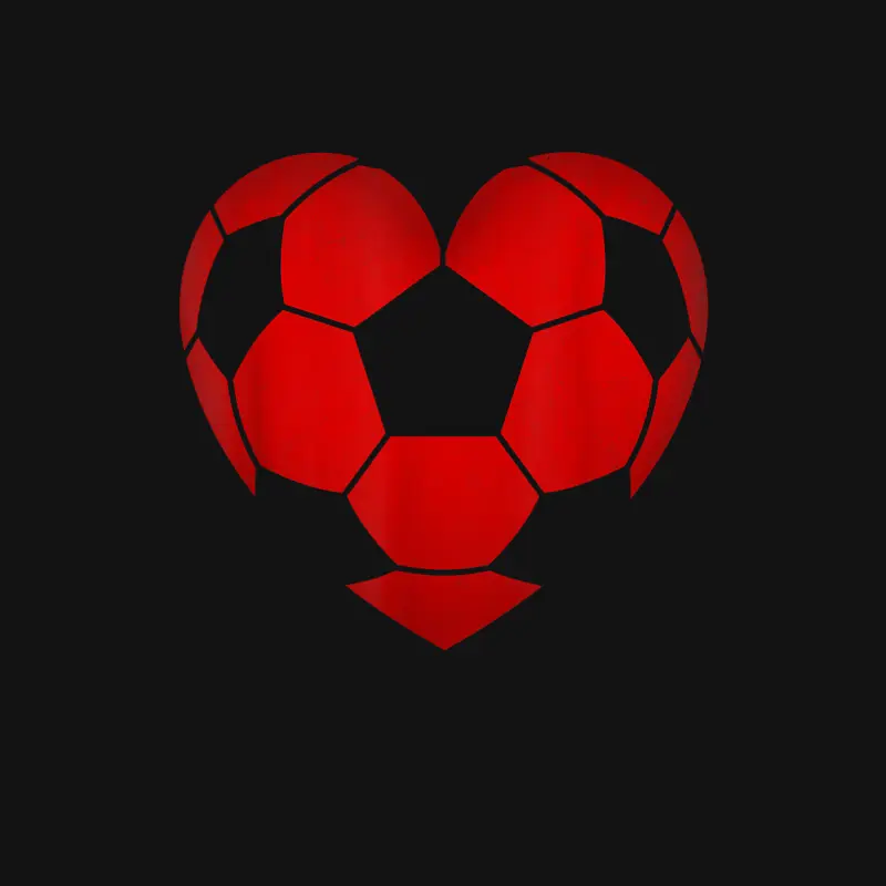 Soccer Heart Valentine's Day For Boys Girls Kids Unisex Long Sleeve T-Shirt