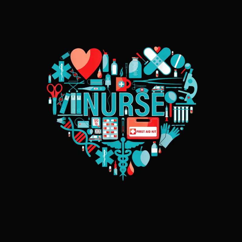 Nurse Love Nursing Student Rn Nurse Heart Cna Women Men Gift Toddler Staple T-Shirt