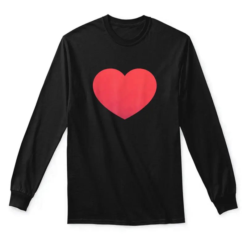 Heart Valentines Day Shirt - Graphic Novelty Love Heart Unisex Long Sleeve T-Shirt