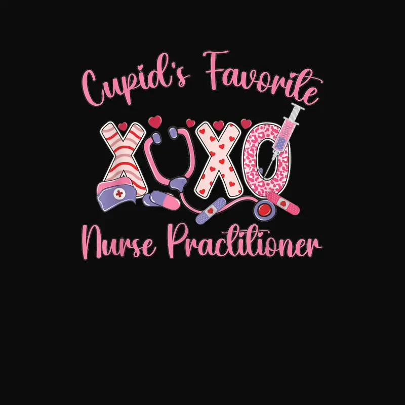 Women Cupid's Favorite Nurse Practitioner Valentine's Day Unisex Staple T-Shirt