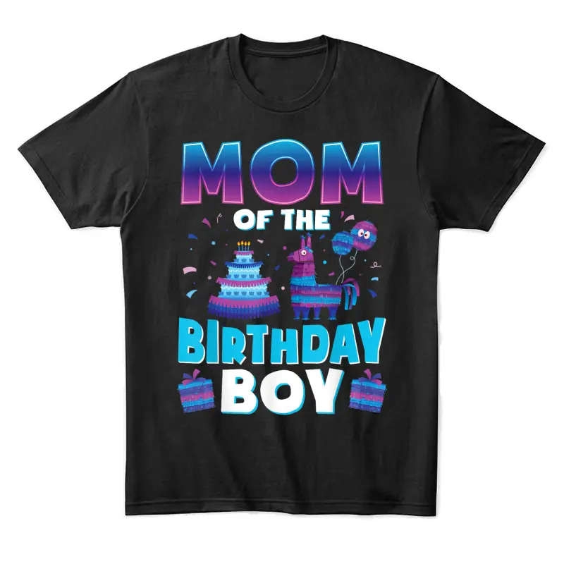 Mom Birthday Boy Llama Pinata Party Matching Family Unisex Staple T-Shirt