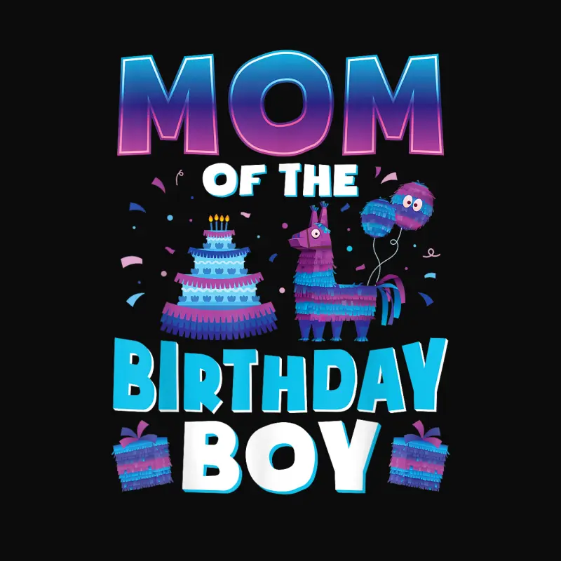 Mom Birthday Boy Llama Pinata Party Matching Family Unisex Staple T-Shirt