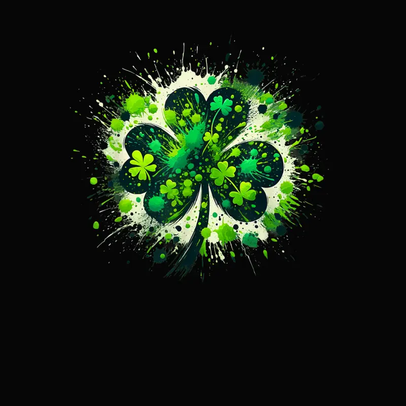 Shamrock Clover Paint Splatter St Patrick's Day Irish Pride Toddler Staple T-Shirt