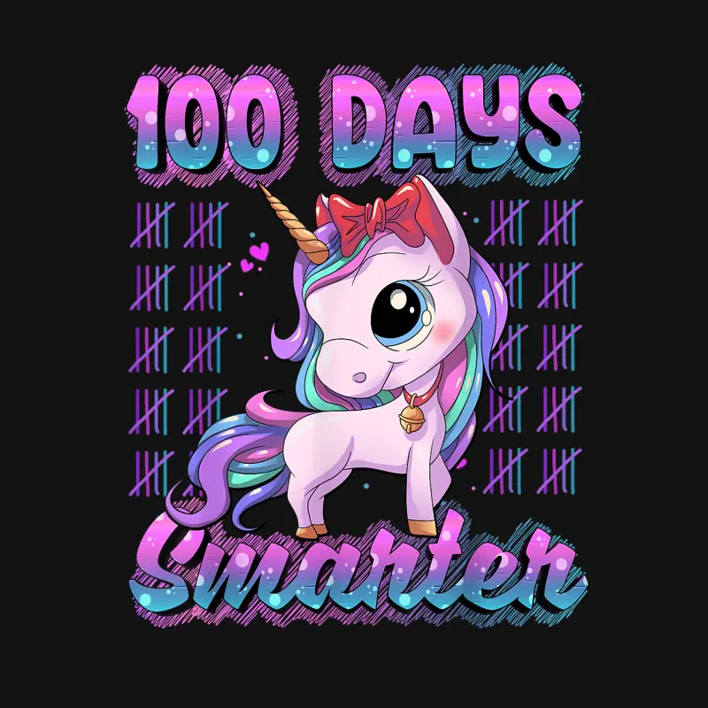 100 Days Of School Shirt Unicorn 100 Days Smarter 100Th Day Youth Staple T-Shirt