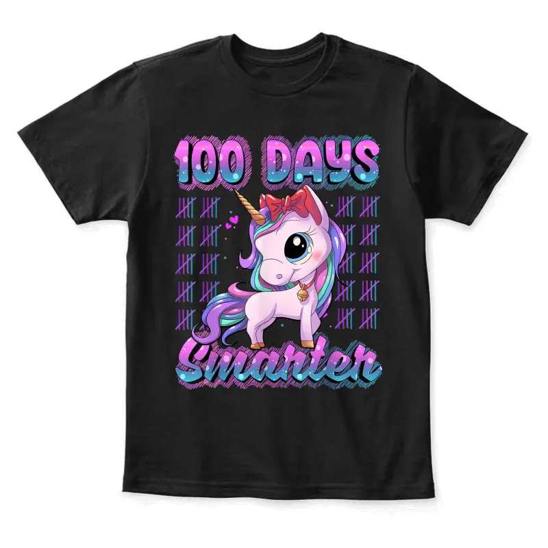 100 Days Of School Shirt Unicorn 100 Days Smarter 100Th Day Youth Staple T-Shirt