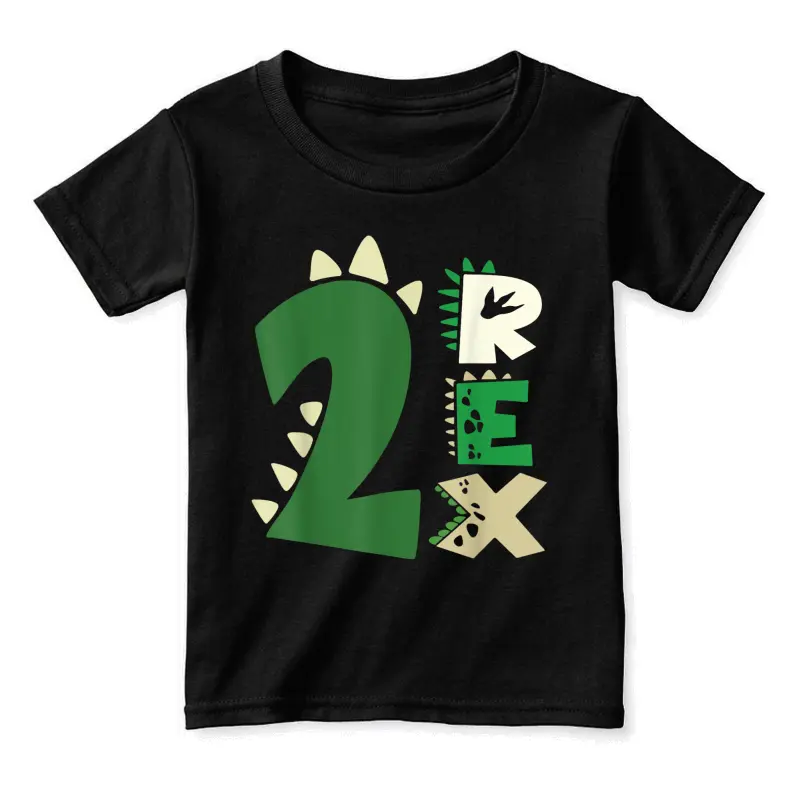 Two Rex Birthday 2Nd Dinosaur Birthday Dino Birthday Boy Toddler Staple T-Shirt