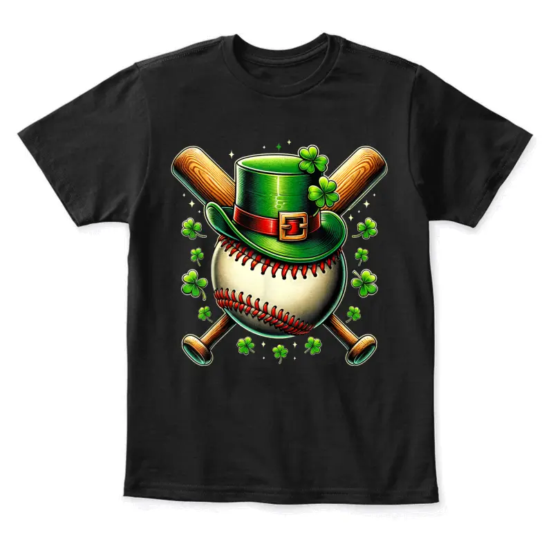 Irish Baseball St Patricks Day 2025 Shamrock Men Boys Kids Youth Staple T-Shirt