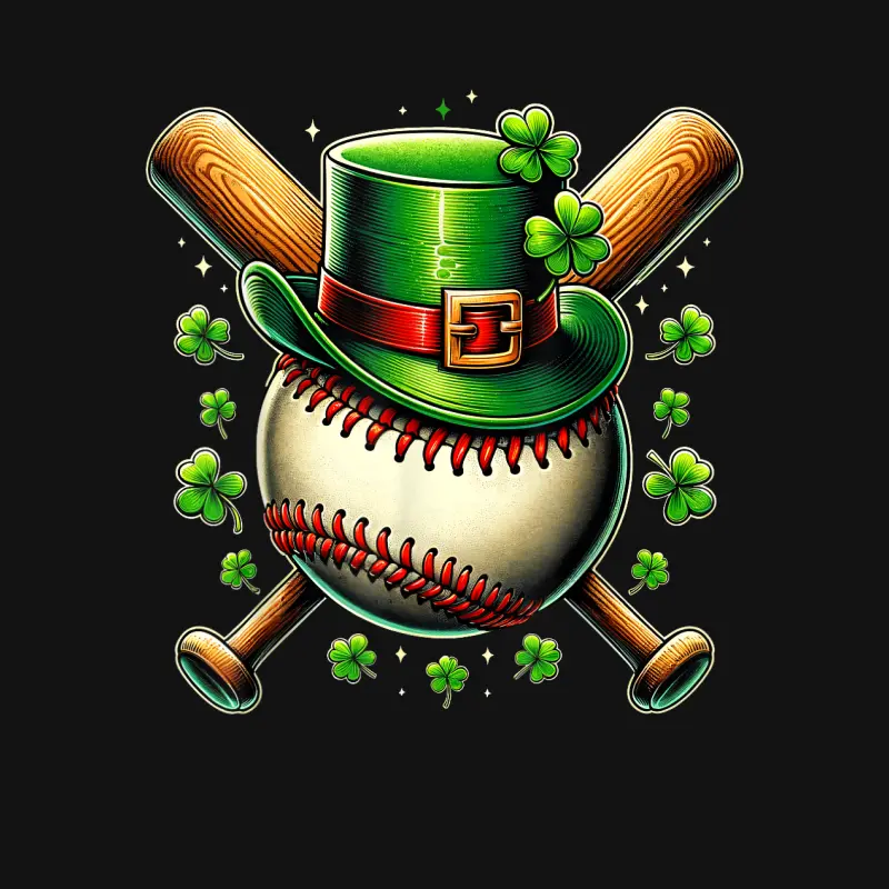 Irish Baseball St Patricks Day 2025 Shamrock Men Boys Kids Youth Staple T-Shirt